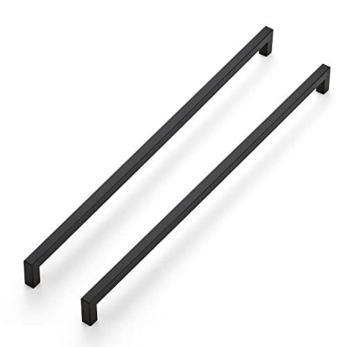 Image of Ravinte 3 Pack Black Matte Cabinet Pulls and Handles - 18 Inch Square, Drawer Pulls, Kitchen Cabinet Hardware