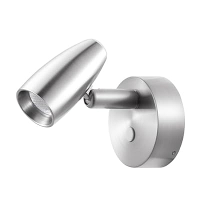 Obeaming RV Reading Light 12V Swivel LED Spotlight with Quick USB Charger & Blue Nightlight, Camper Van Travel Trailer Bedroom Reading Light,3-1/2" Length,12-24VDC Hard-Wired (Brushed Nickel)