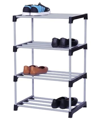 Multi-Layer Shoe Rack/Multipurpose rack for Home | Lightweight and Easy-to-Move Shoe Stand for Men, Women & Kids | Open Storage Organizer for Multiple things in home. Living Area & Office (4 Shelf)