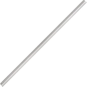 Aluminium Ruler - 100 cm Cutting Ruler Aluminium Facet with mm Graduation Ink Edge Hanging Hole Non-Slip Base (Aluminium, 100
