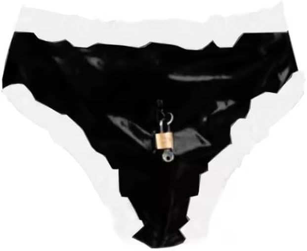 Lockable Sissy Short Male Gay Underwear Maid PVC Ruffled Bloomer Shorts Skirted Briefs Customizable
