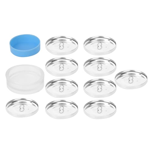OEBUAFI Kit de Botones de Bolsa de Tela para Manualidades, Bases de Botones Resistentes Al óxido para Manualidades, 30mm, 1,2 Pulgadas, 10 Juegos de Bases para Regalos y Juguetes (40MM)