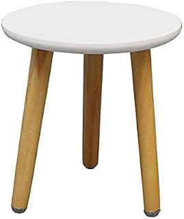 POHOVE Wooden Stool Display Stand, 8.6" Tall Indoor Plant Stand Small Round Side Table Plant Holder for Flower Pots for Indoor Outdoor Home Patio Modern Decoration