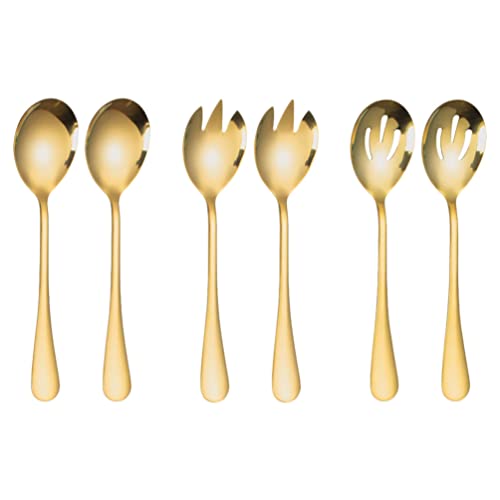 Yardwe 6 Pcs Aço Inoxidável Servindo Colheres de Colheres Slotted Sporps Colheres de Atendimento Ser