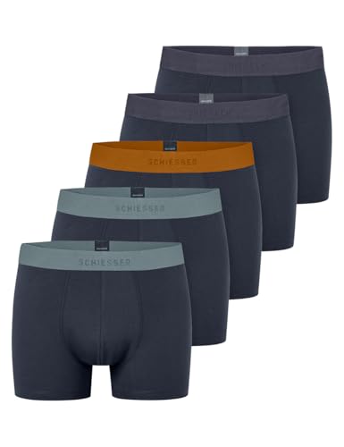 Schiesser Herren 5 Pack Bio Baumwolle Multipack-95/5 Organic Boxershorts, Sortiert 12_183214, 5