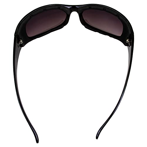 Global Vision Eyewear Marilyn 2 Plus Women's Foam Padded Riding Sunglasses Bling Black Frame (Smoke) #TOP4