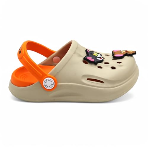 Image of SVAAR x Tom & Jerry Slingback Clog Shoes for Boys & Girls || Indoor & Outdoor Sandals Clogs for Kids with 4 Tom & Jerry Charms