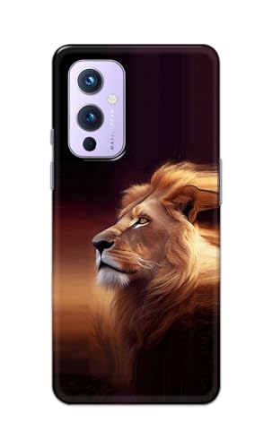 Image of PRINTFIDAA Printed Hard Back Cover Case for OnePlus 9 Back Cover (Danger Lion) -112