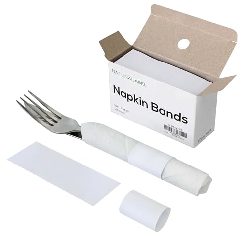 NATURALABEL Napkin Bands, Paper Napkin Rings Self...