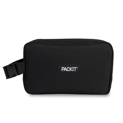 PackIt Freezable Dual Compartment Snack Box, Black