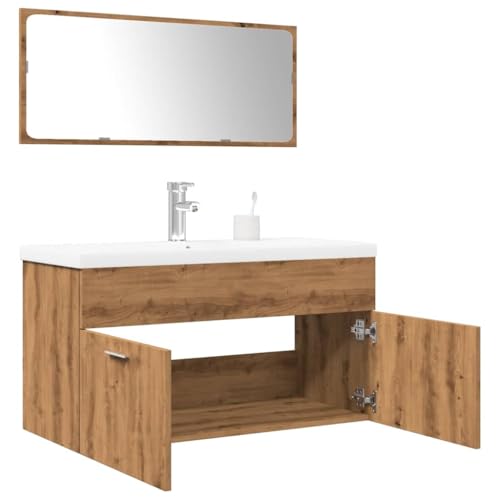 Nqyjm Juego de muebles de baño de madera de roble Artisan, 3 unidades, armario de almacenamiento para baño, cocina, lavadero LH8858233
