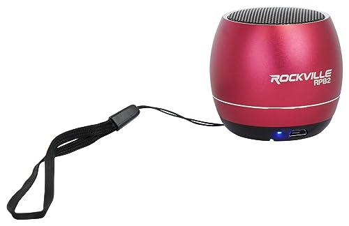Rockville RPB2-RED Handheld Portable Bluetooth Speaker Great Sound+Wireless Link