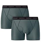 Lapasa 2 Pack Men's Travel Boxer Brief Anti-Microbial Breathable Mesh Performance Outdoor Underwear M16 (Small, Gray)
