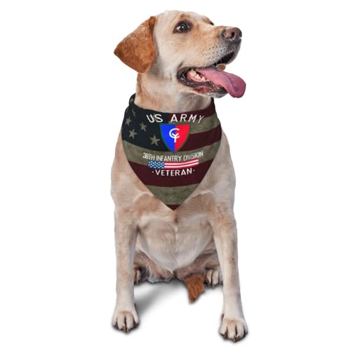 US Army 38th Infantry Division Veteran Dog Scarf Pet Bandana Cat Pet Bibs
