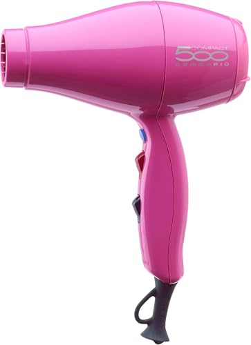 GAMMAPIU’ Asciugacapelli Professionale 500 Compact Light, Phon per Capelli Leggero e Compatto, E.T.C. Technology Asciugatura Profonda, Griglia Rivestita in Tormalina, W1800-2000 (Fucsia Hollywood)