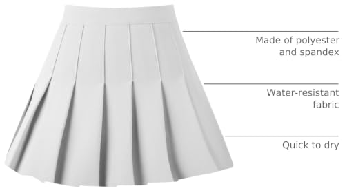 Image of Girstunm Women's Pleated Skirt Mini Skater Basic Skirts High Waist School Girls Uniform Short Cheerleader Skirt