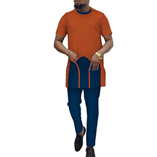 Ensemble de tenues africaines t-shirt pantalon ample résolvant le manque de confort estival