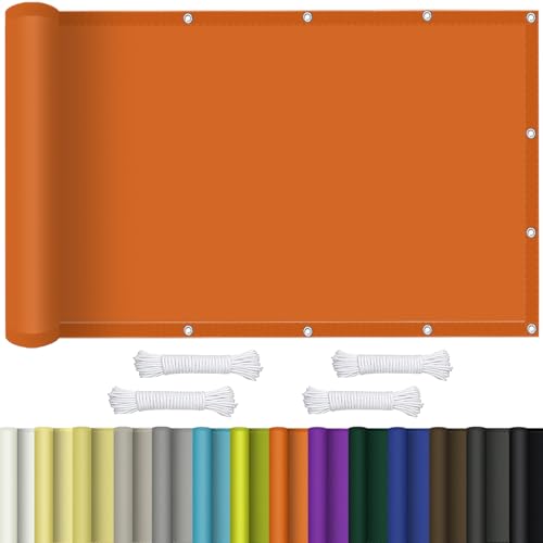 Voile d'ombrage 4 x 6.1 m imperméable orange pour terrasse - 2