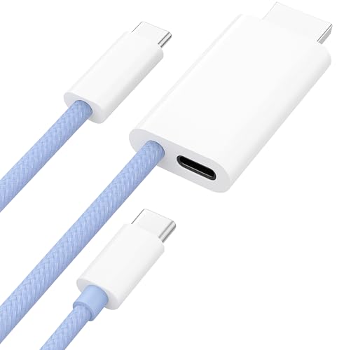 Tek Styz PRO USB Type-C HDMI 8K Compatible with LG Tone Free Wireless Charge FN5W +100W Power Support Cable at Full 8k 7680x4320@30Hz/4k 2160p@60Hz [Thunderbolt 3/4] White