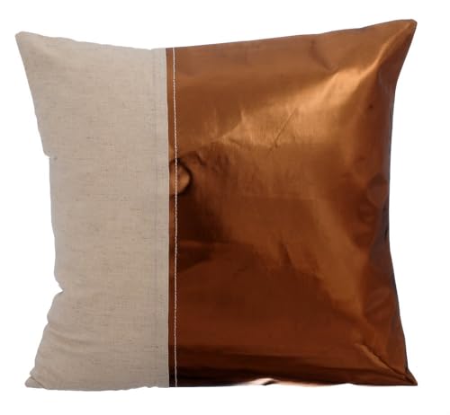 The HomeCentric Cuivre Housse de Coussin, Moderne Solide Housse Coussin, 30x30 cm Housse de Coussins, Faux Cuir Housse de Coussins, Cuir Metallique Linge de...
