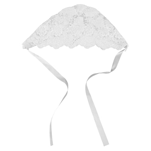 Cotton Lace Hat Adjustable Bonnet for Floral Pattern Breathable Spring Summer Cap White Comfortable Fit