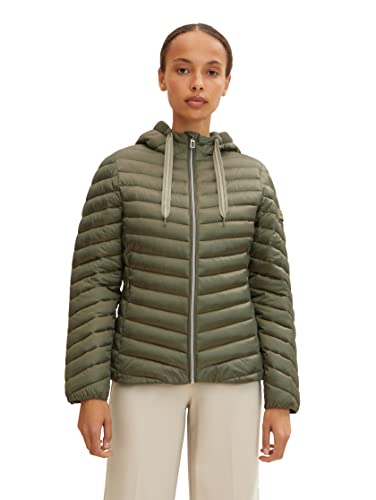 TOM TAILOR Damen Lightweight Steppjacke mit Kapuze 1033466, 10905 - Tree...