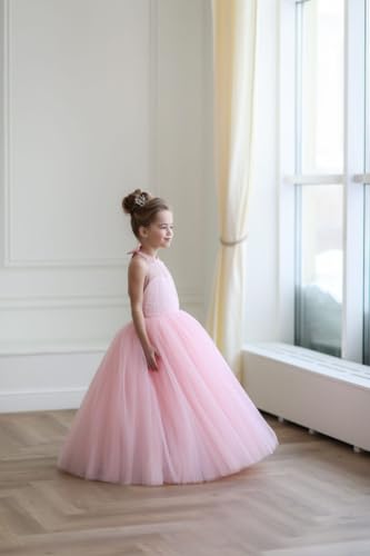 Halter Flower Girl Dress First Communion Dress for Girls Tulle Flora Dress Birthday Party Dress py1864