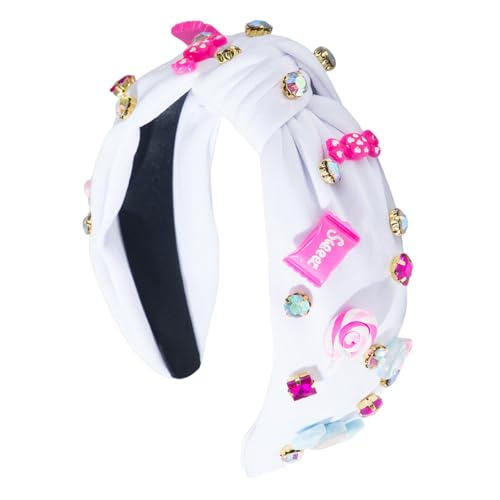 Top Knot Headband, Rhinestone Headbands, Fashion Rhinestone Embellished Wide Cute Non Slip Design Trendy Comfortable Fit, Hair A