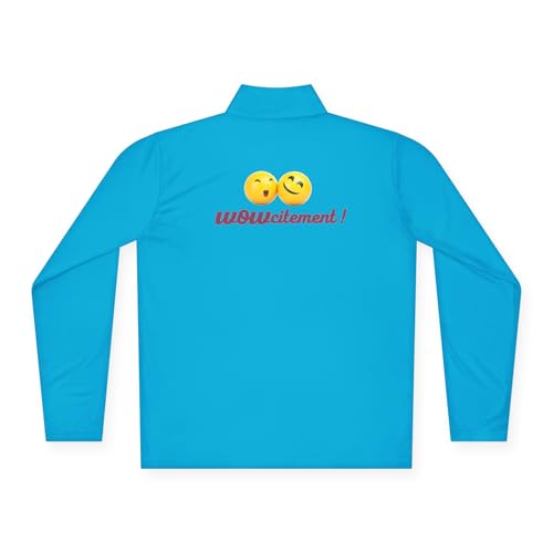 Wowcitement Unisex Quarter-Zip Pullover Atomic Blue2