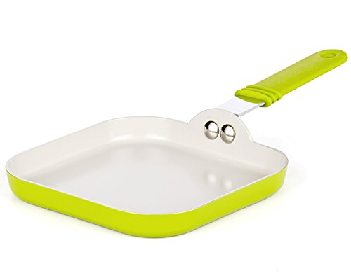 Cook N Home Nonstick Ceramic Coating Square Mini Toast Griddle Pan, 5.5