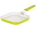 Cook N Home Nonstick Ceramic Coating Square Mini Toast Griddle Pan, 5.5" x 5.5", Green