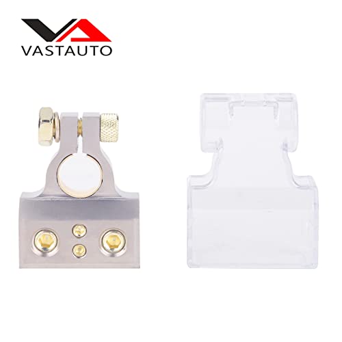 Battery Terminal Connectors, 0/2/4/6/8 AWG Battery Terminals,Heavy Duty Top Post Battery Terminal Connectors,Positive Negative Battery Ends, with Shims and Clear Protector Cover - Thumbnail 7