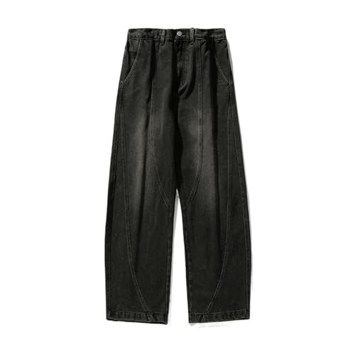 Men's Japanese Style Retro Denim Spring Loose Straight-Leg Casual Long Pants