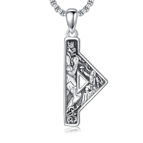 Cadeaux pour hommes et femmes : chaîne viking argent 925 et pendentif Odin