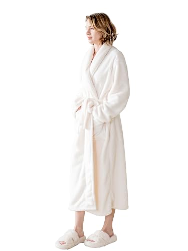 Robes for Women – Premium Plush Fleece Long Bathrobe for Women with Shawl Collar, Soft Warm Womens Robe2