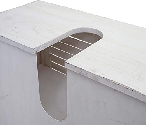 Mendler Waschbeckenunterschrank HWC-H20, Badezimmer Waschtisch, Massiv-Holz Korb-Schublade 60x65x31cm - Shabby weiß
