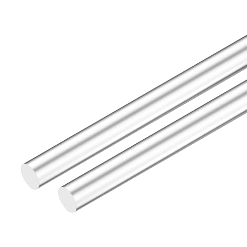 Image of M METERXITY 2-Pack Acrylic Round Rods, 11.8 x 0.79 Inch / 300 x 20 mm Clear Acrylic Dowel Rods Sticks Plastic Sticks Strip for DIY Crafts Lighting Gardening Decorations
