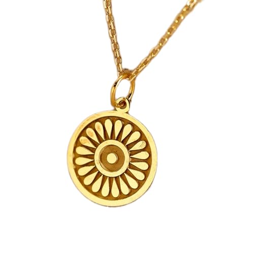 Collier Mako Adinkra argent 925 doré LKBEADS 24mm chaîne 45cm