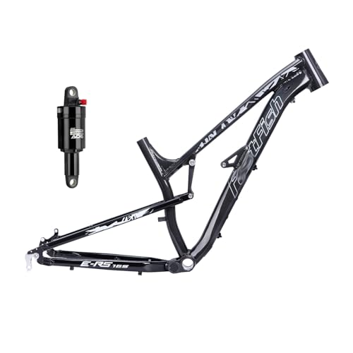 MirOdo Mountain Bike Softtail Frame 27.5er Aluminum Alloy Frame Disc Brake BSA BB68mm Quick Release 135mm XC/AM Bikes Frame with Shock Absorber (Color : Black, Size : 27.5