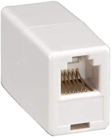 Corpco RJ12 Telephone Inline Coupler 6p6c Straight Wiring Also for RJ11 Cords, White, Pack of 2