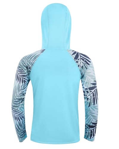 Image of Boys Rash Guard Swim Hoodie, Kids Long Sleeve Sun Fishing Shirts