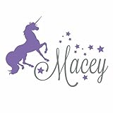 Custom Name Unicorn Wall Decal - Girls Personalized Name Unicorn Wall Sticker - Custom Name Sign - Custom Name Stencil Monogram - Girls Room Wall Decor