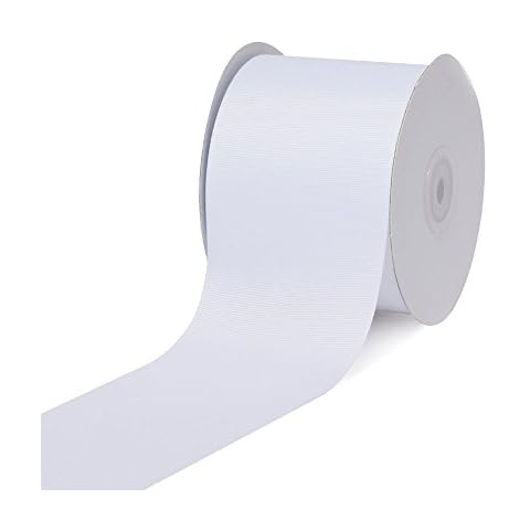 Creative Ideas GRO3000-029 , 3" Inch Solid Grosgrain Ribbon, 25 Yards, White, 25 yd Cover