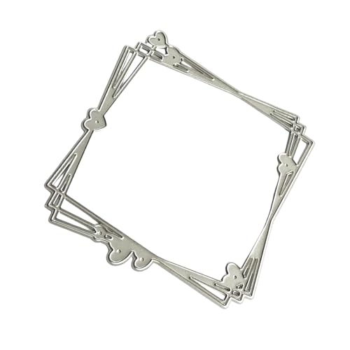 omiinitio Troqueles de metal con marco de corazón en relieve para manualidades, álbumes de recortes, tarjetas, álbumes de fotos, plantillas decorativas, troqueles de metal para marcos de corazones