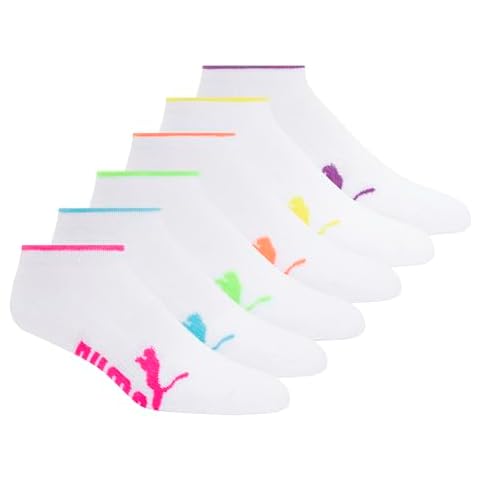 PUMA Women's 6 Pack Runner Socks with Support Cover