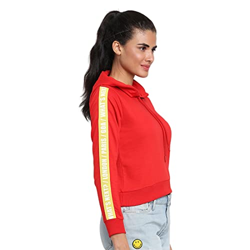 Image of Bewakoof Women's Solid Regular Fit Full Sleeve Cotton Hoodies