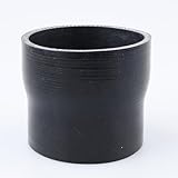 AC PERFORMANCE ID 3.25' to 3' (84mm to 76mm) Straight Reducer, Length 3' (76mm), 4-Ply Reinforced, Universal Automotive Pure Silicone Hose, Black