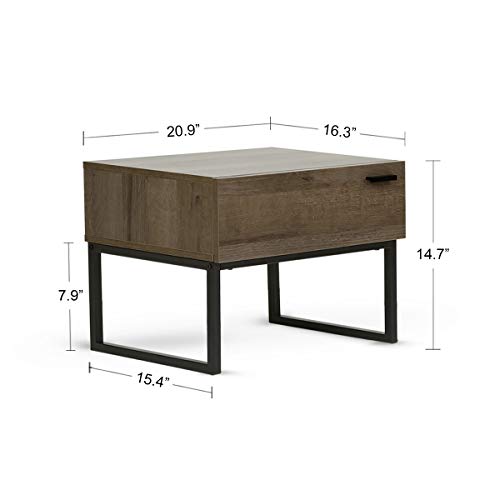 Wlive 1 Drawer Nightstand With Steel Fra Buy Online In Guam At Desertcart