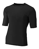 A4 Sportswear Black Adult Large Half Sleeve Compression