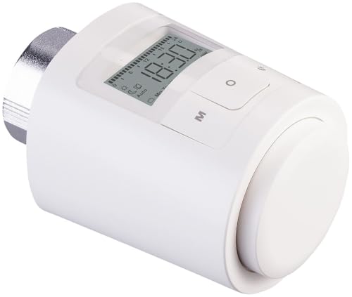 revolt Thermostat de radiateur : thermostat de radiateur universel programmable, écran, mode boost (thermostat de radiateur à économie d'énergie, thermostat de vanne de radiateur)